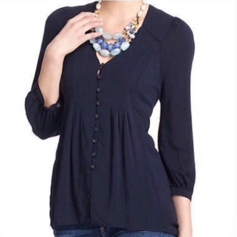 Anthro Vanessa Virginia Button-Up Peasant Blouse